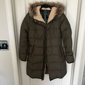 Ralph Lauren Puffer Parka with Faux Fur Hood